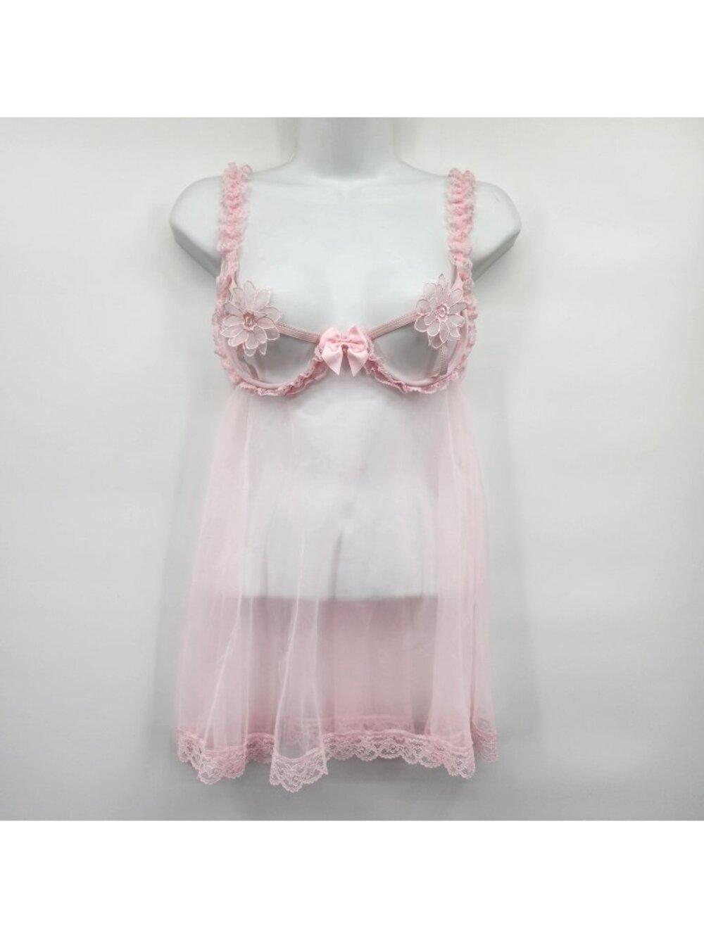 Fredericks of Hollywood Open Cup Babydoll Lingerie Medium Underwire Nipple Cover